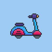 Pixel art Colorful Scooter game asset design vector