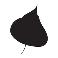 Black silhouette of abstract tree leaf. Single element.. vector