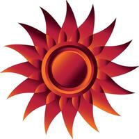 a red sun with a white background vector