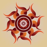 a sun with a swirl pattern on it vector