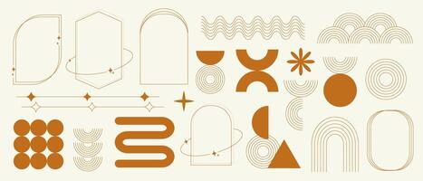 Minimal aesthetic line art elements collection vector