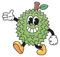 Happy Walking Cartoon Durian Mascot vector