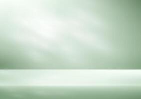 Empty Green studio room background with shadow leaves. Space for selling products on the website. illustration. vector