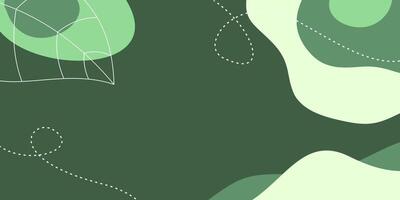 Green abstract background with wave and leaf pattern. Design template for banners, posters, and social media. vector