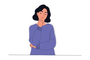 Creative Thinking and Idea Generation Woman Illustration. vector