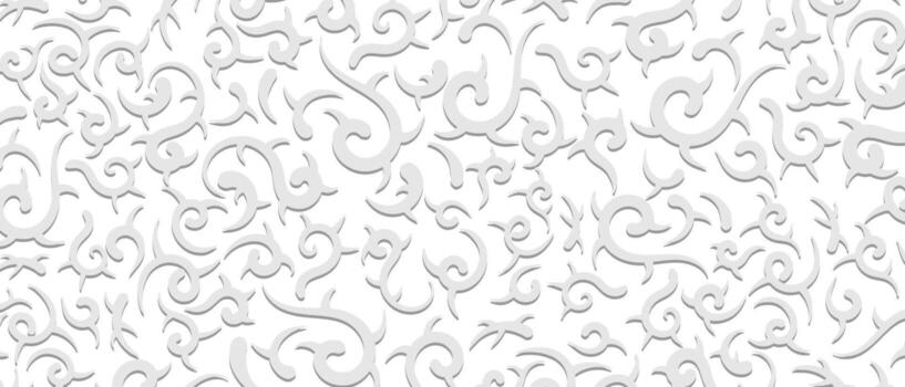 white pattern of white curls on a white background. vector