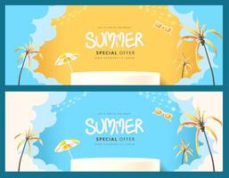 Summer special offer banner design vector