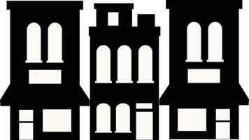 Black Silhouette of Cityscape Skyline in Flat Design vector
