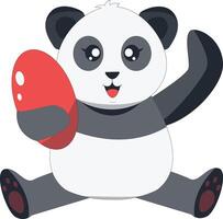 Cute Baby Panda Character. Isolated on White Background vector