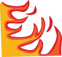 Cartoon Flame Illustration. Campfire Element. Isolated on White Background. vector