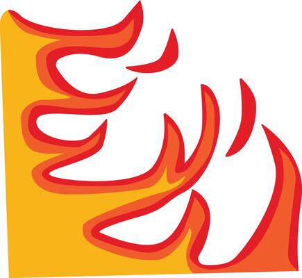 Cartoon Flame Illustration. Campfire Element. Isolated on White Background.
