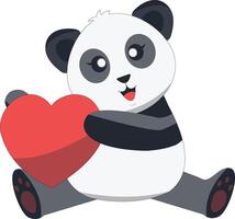 Cute Baby Panda Cartoon Character. Isolated on White Background. vector
