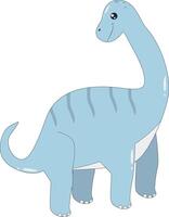 Cute Colorful Dinosaur with Flat Cartoon Design vector