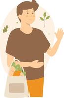 Green Lifestyle Man Character vector