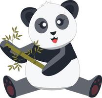 Cute Baby Panda Cartoon Character. Isolated on White Background vector