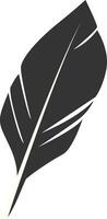Black Silhouette of Majestic Feather. vector