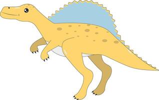 Cute Colorful Dinosaur in Flat Cartoon Design. vector