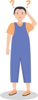 Illustration of Young Man Thinking and Asking Question vector