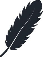 Black Feather Silhouette, Isolated on White Background vector