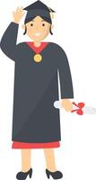 Student Graduation on the High School, Isolated on White Background. vector