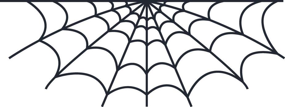 mano dibujado Víspera de Todos los Santos araña web en sencillo diseño. aislado en blanco antecedentes vector