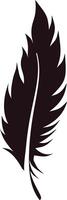 Bird Feather Silhouette with Simple Shape. vector