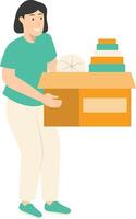 Woman Volunteers Character in Flat Design vector