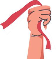 Hands Holding Indonesian Flag Illustration with Cartoon Design. Isolated on White Background. vector