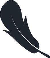 Black Feather Silhouette. Isolated on White Background vector