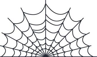 Hand Drawn Halloween Spider Web in Flat Design. Isolated on White Background. vector