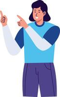 Illustration of Woman Pointing vector