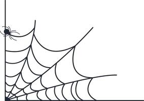 Hand Drawn Halloween Spider Web in Simple Design. vector