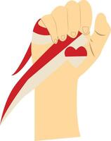 Hand Carrying Indonesian Flag. Isolated on White Background vector