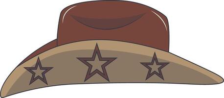 Cartoon Cowboy Hat Illustration, Design Element vector