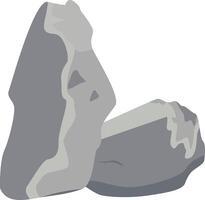 Boulder Stone Cartoon Illustration. Isolated on White Background vector