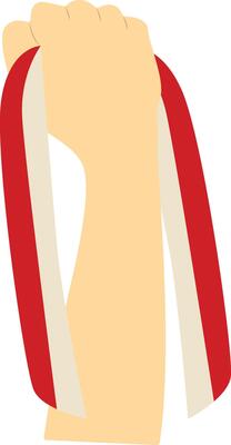 Hand Carrying Indonesian Flag with Cartoon Design