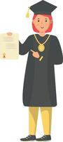 Illustration of Happy Woman Graduation at University vector