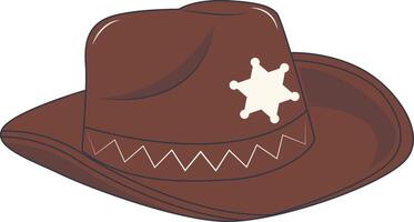 Cartoon Cowboy Hat Illustration, Design Element. vector