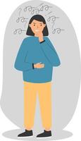 Young Woman Mental Disorder with Flat Design vector