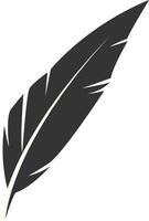 Silhouette of Majestic Feather. Bird Feather on White Background vector