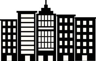 Silhouette of Cityscape Skyline Isolated on White Background vector