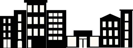 Silhouette of Cityscape Skyline with Simple Design vector