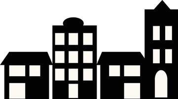 Silhouette of Cityscape Skyline in Flat Design. vector