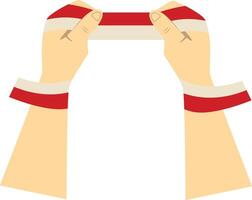 Hand Carrying Indonesian Flag in Cartoon Style vector