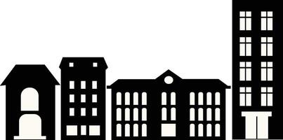 Silhouette of Cityscape Skyline. Isolated on White Background vector