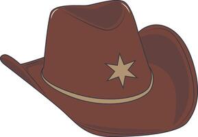 Cartoon Cowboy Hat Illustration. Design Element. vector
