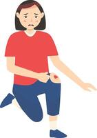 Illustration of Women with Pain and Injury. Cartoon Character. vector