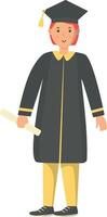 Happy Woman Graduation at University. vector