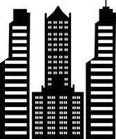 Silhouette of Cityscape Skyline, Isolated on White Background. vector