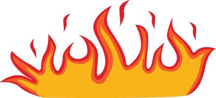 Cartoon Flame Illustration. Red and Yellow Flame. vector